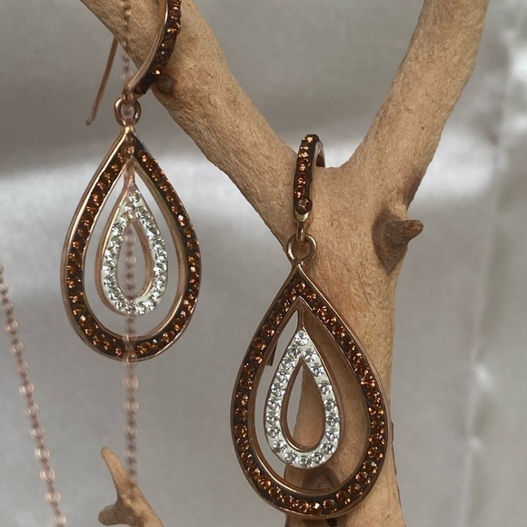 NWT Sterling Silver and Swarovski Stone Necklace earrings and 3 bangles SET - Picture 3 of 5